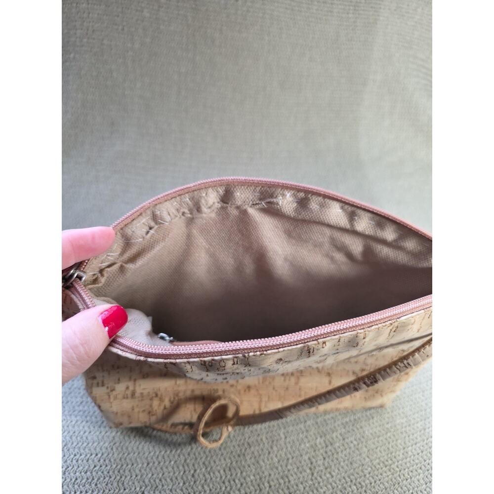 Unbranded Lightweight Boho Fish N FlowerPaisley Vegan Cork Bag Crossbody 10x7x2" - Picture 6 of 7
